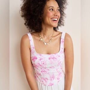Francesca’s•Wendy Toile Corset Top•Size S•NWT